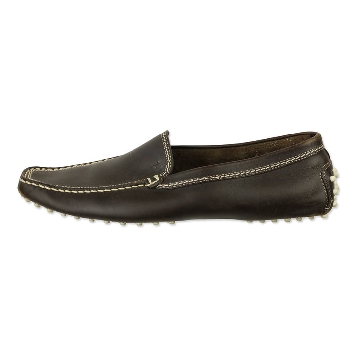 Tod's Brown Brushed Leather Gommino Loafers