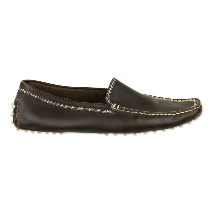 Tod's Brown Brushed Leather Gommino Loafers