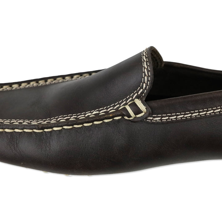 Tod's Brown Brushed Leather Gommino Loafers