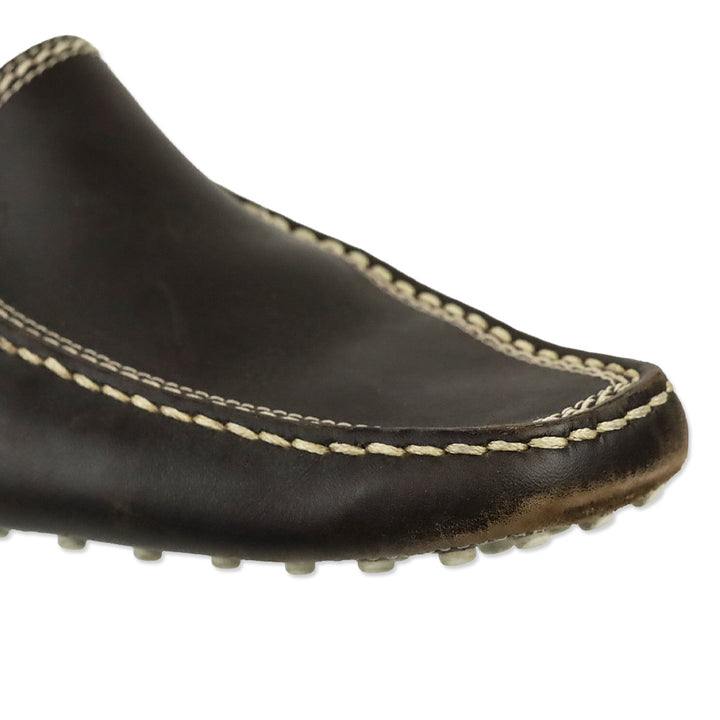 Tod's Brown Brushed Leather Gommino Loafers