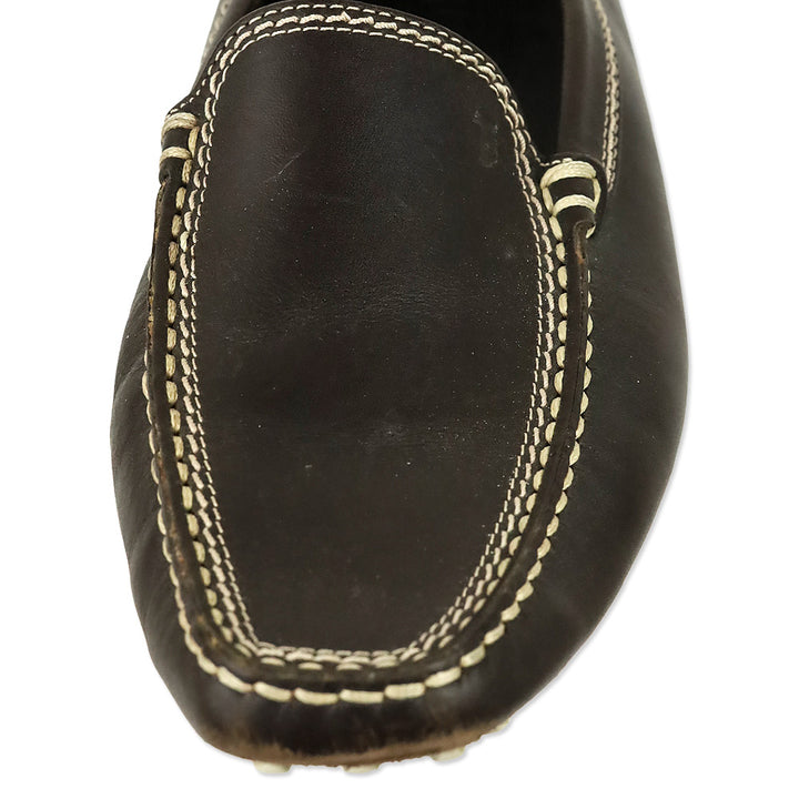 Tod's Brown Brushed Leather Gommino Loafers