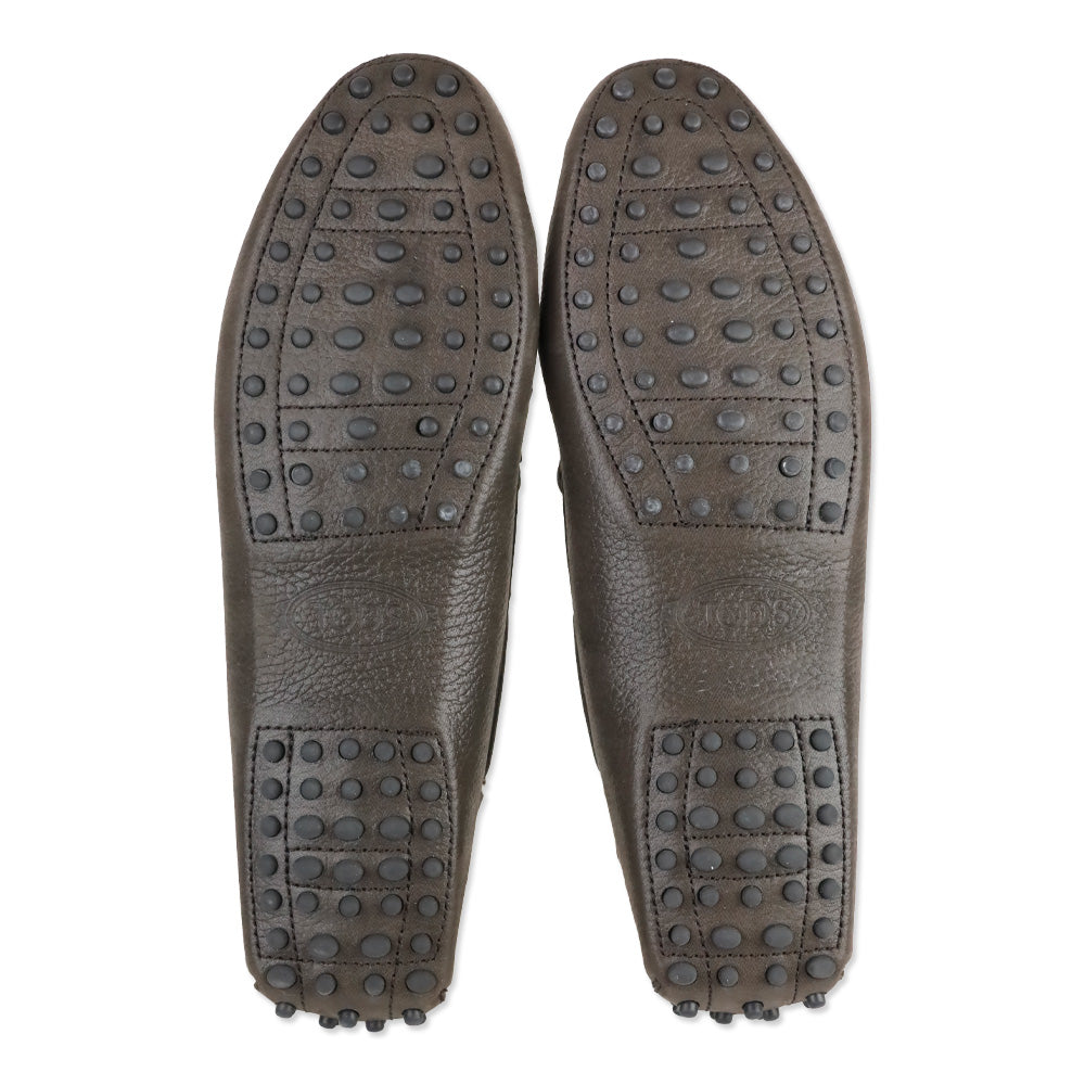Tod's Brown Leather Gommino Tie Driving Loafer
