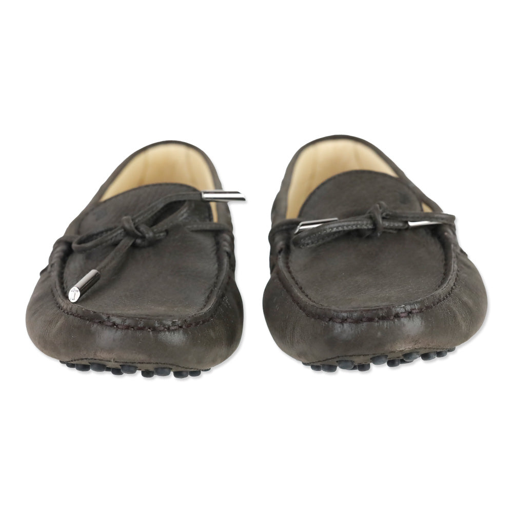Tod's Brown Leather Gommino Tie Driving Loafer
