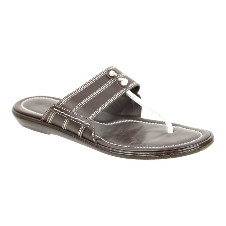 Tod's Brown Leather Thong Sandals