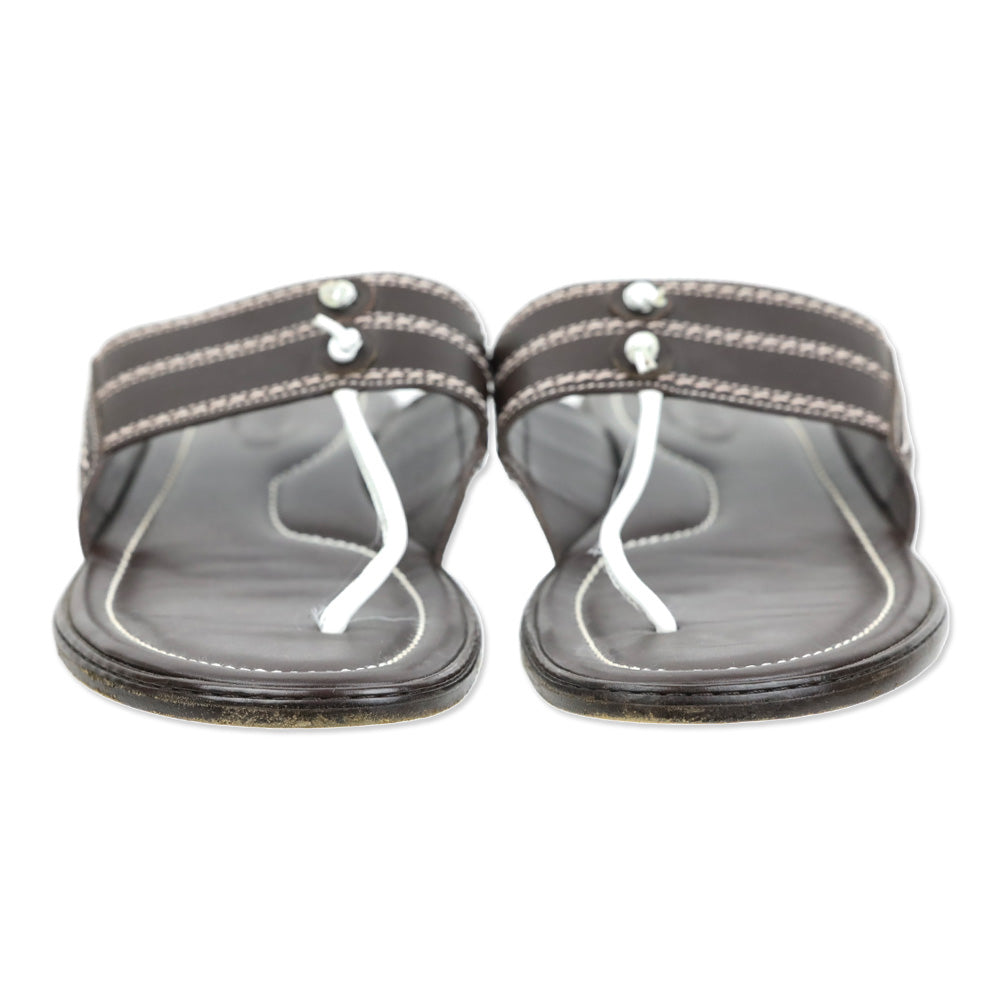 Tod's Brown Leather Thong Sandals