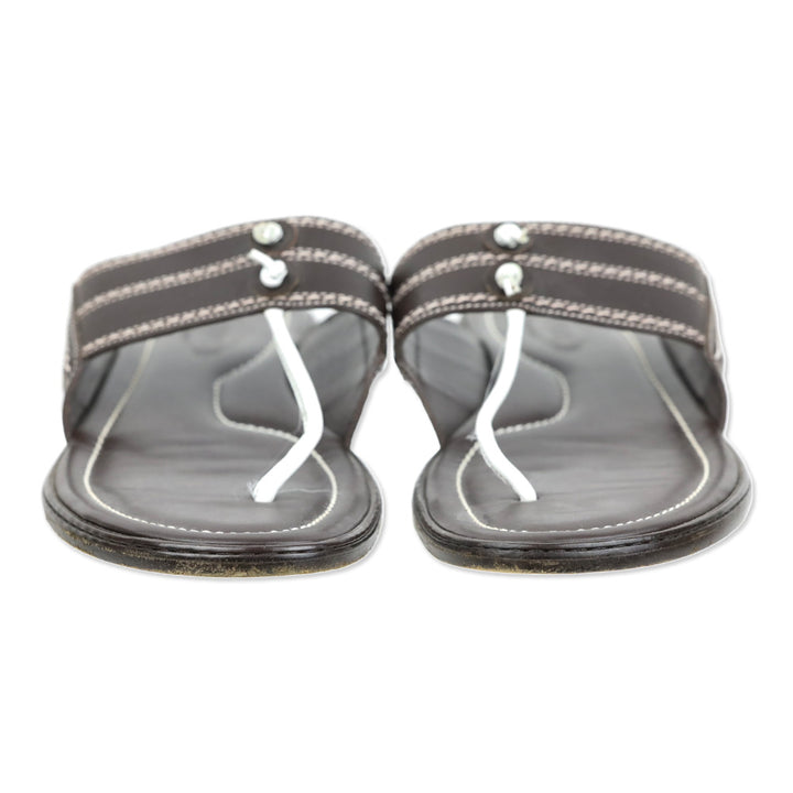 Tod's Brown Leather Thong Sandals