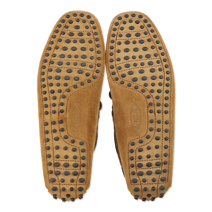 Tod's Brown Suede Gommino Tie Driving Loafer