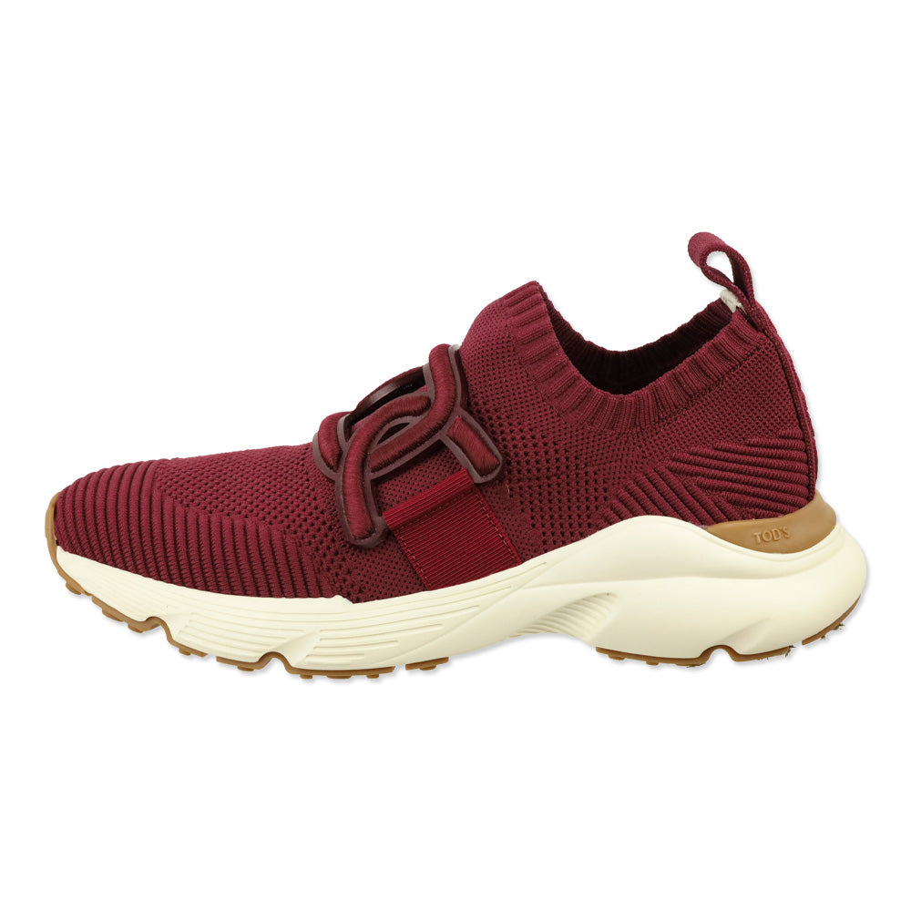 Tod's Burgundy Fabric Kate Slip-On Sneakers