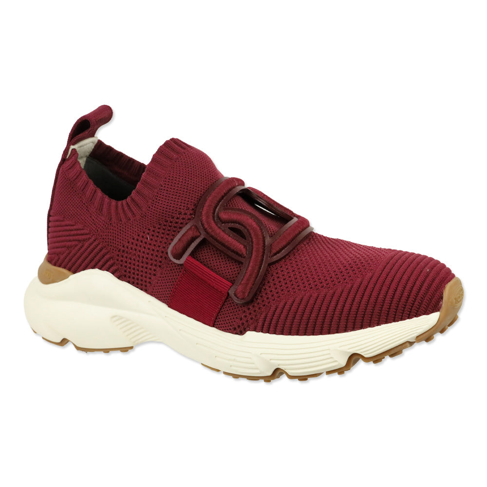 Tod's Burgundy Fabric Kate Slip-On Sneakers