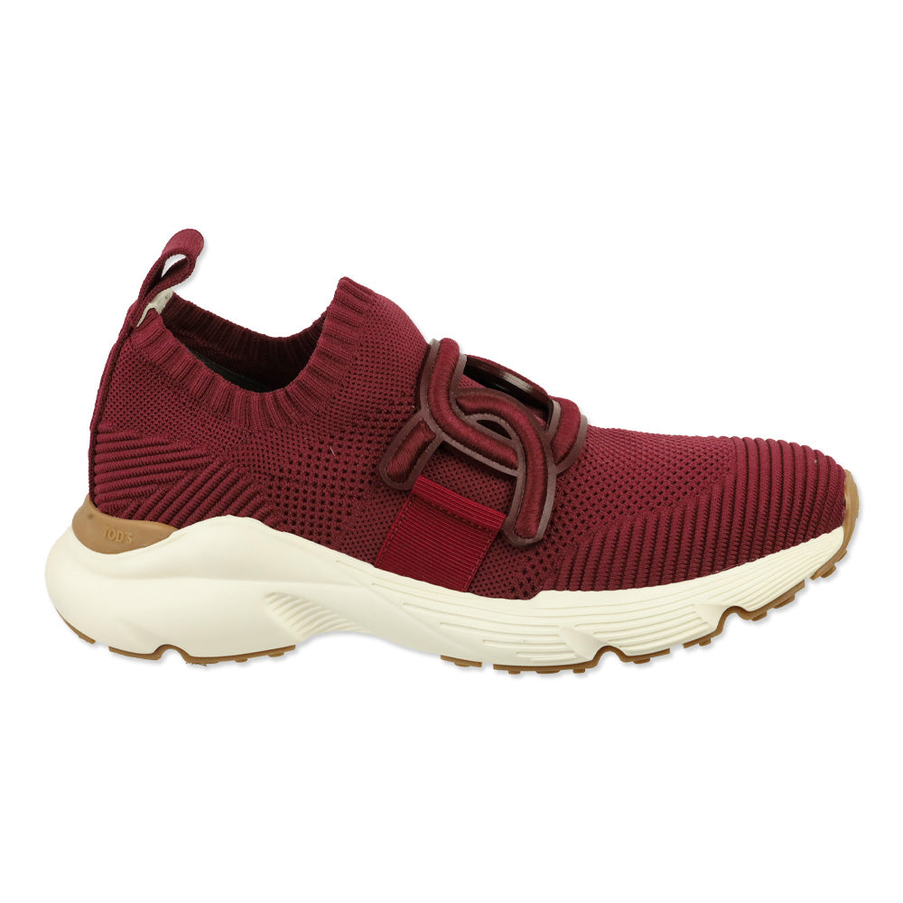 Tod's Burgundy Fabric Kate Slip-On Sneakers