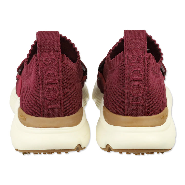 Tod's Burgundy Fabric Kate Slip-On Sneakers