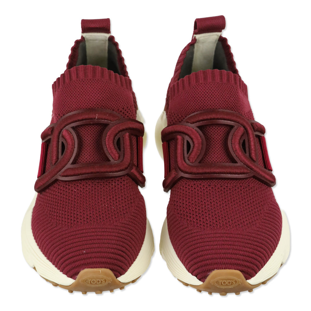 Tod's Burgundy Fabric Kate Slip-On Sneakers