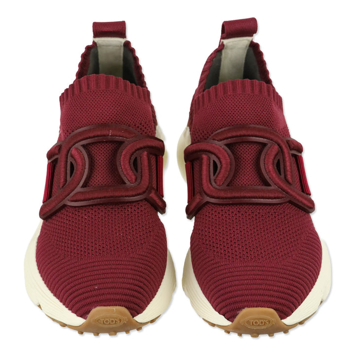Tod's Burgundy Fabric Kate Slip-On Sneakers