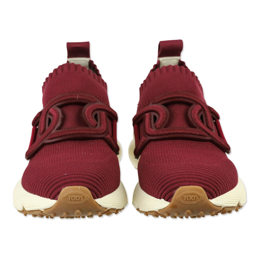 Tod's Burgundy Fabric Kate Slip-On Sneakers