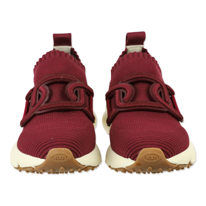 Tod's Burgundy Fabric Kate Slip-On Sneakers
