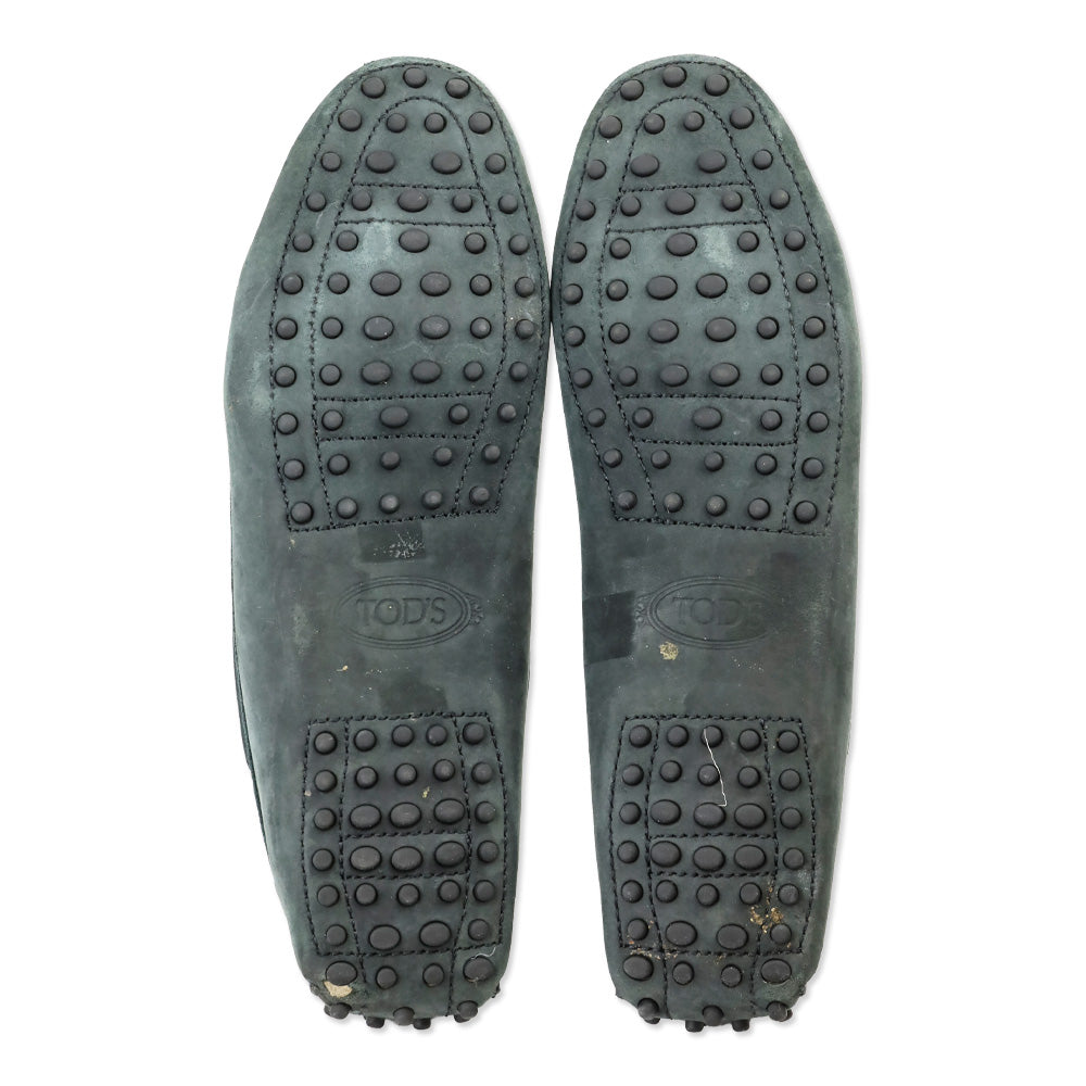 Tod's Charcoal Nubuck Driving Loafers