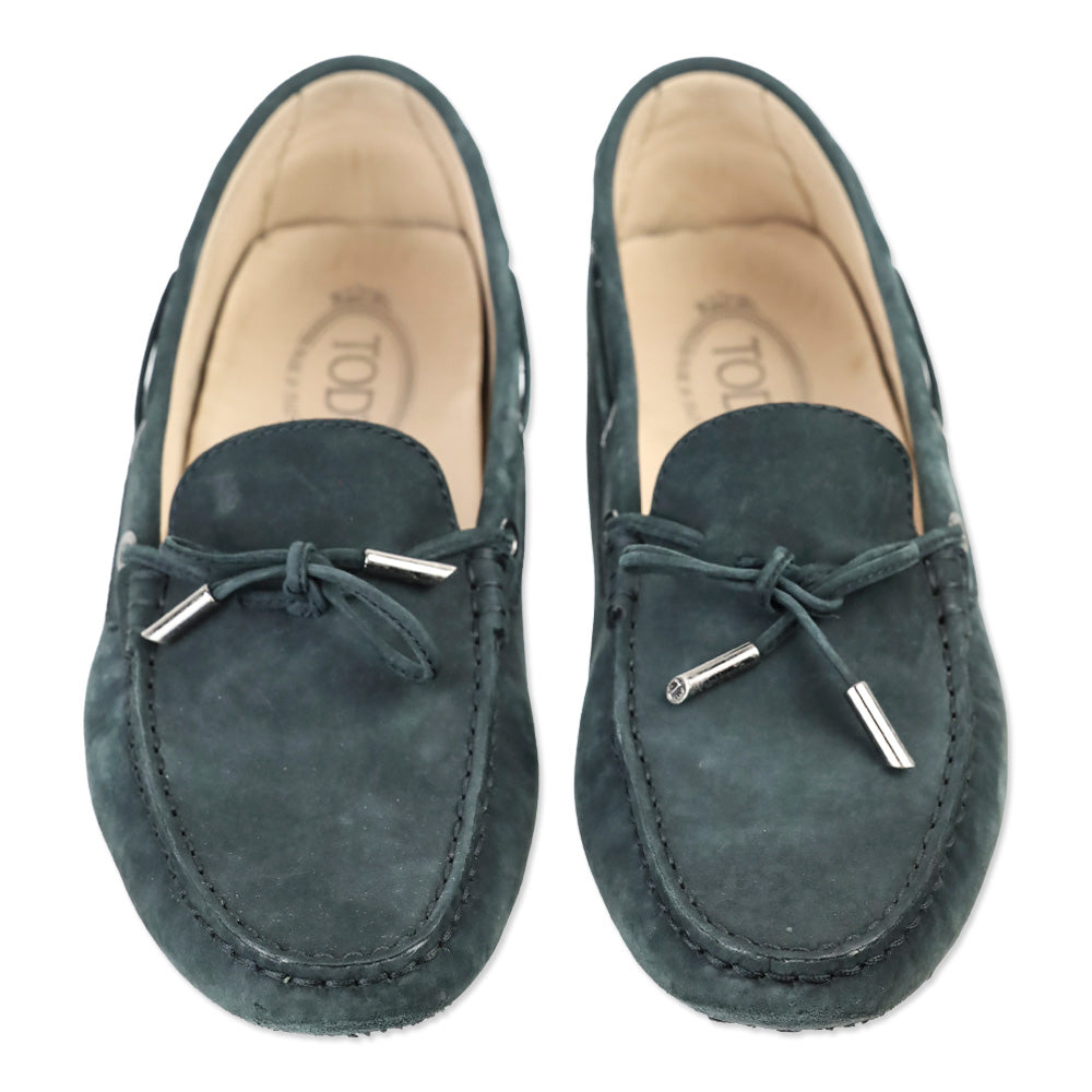 Tod's Charcoal Nubuck Driving Loafers
