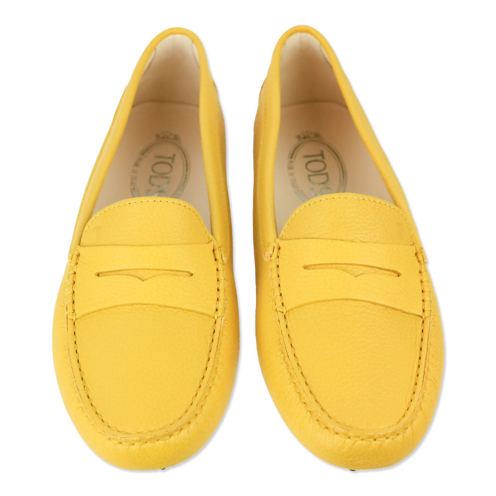 Tod's Eggnog Pebble Leather Penny Driving Loafers