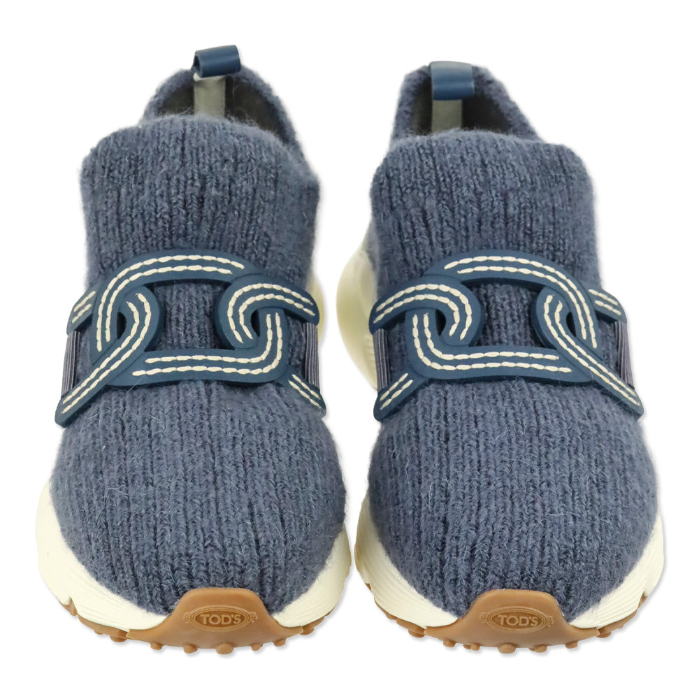 Tod's Grigio Brooklyn Blue Knitted Kate Sneakers