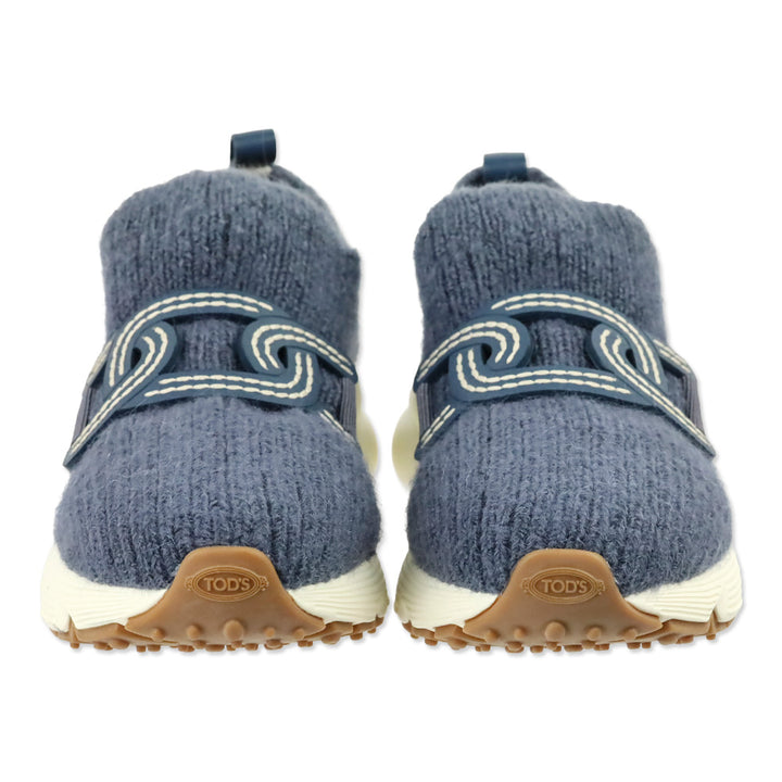 Tod's Grigio Brooklyn Blue Knitted Kate Sneakers