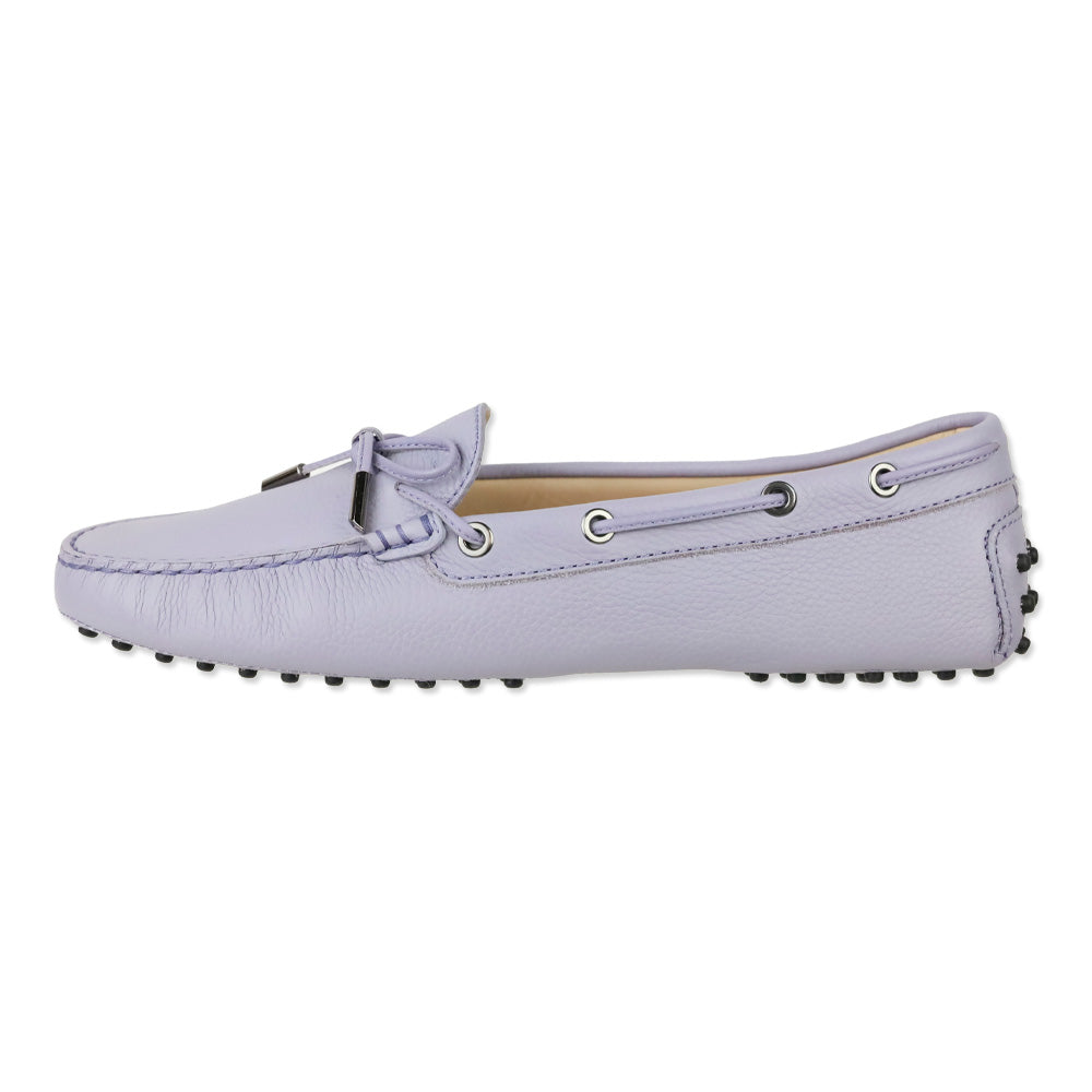 Tod's Lavender Leather Gommino Tie Driving Loafer