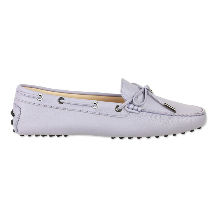 Tod's Lavender Leather Gommino Tie Driving Loafer