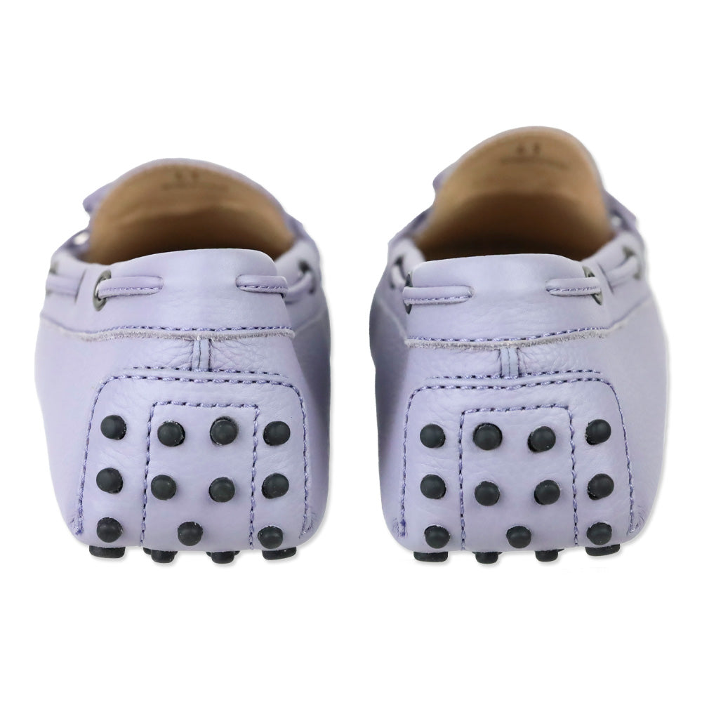 Tod's Lavender Leather Gommino Tie Driving Loafer