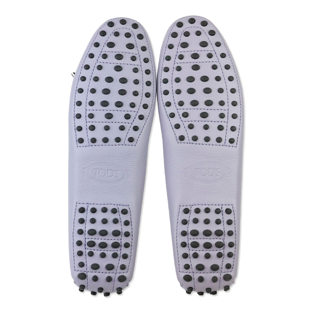 Tod's Lavender Leather Gommino Tie Driving Loafer