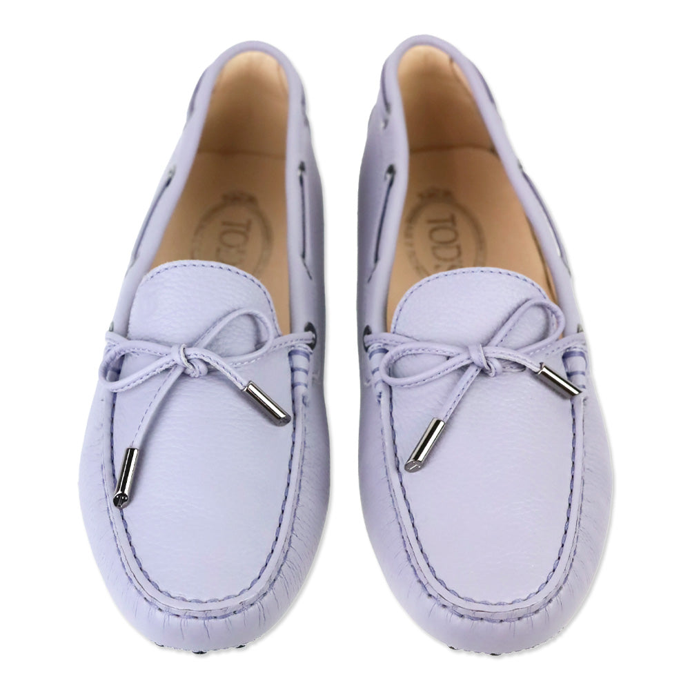Tod's Lavender Leather Gommino Tie Driving Loafer