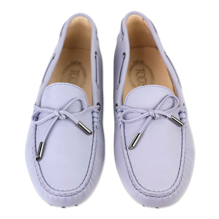 Tod's Lavender Leather Gommino Tie Driving Loafer