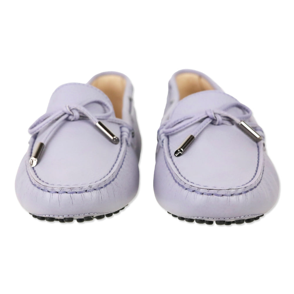 Tod's Lavender Leather Gommino Tie Driving Loafer