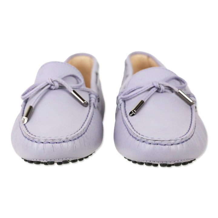 Tod's Lavender Leather Gommino Tie Driving Loafer