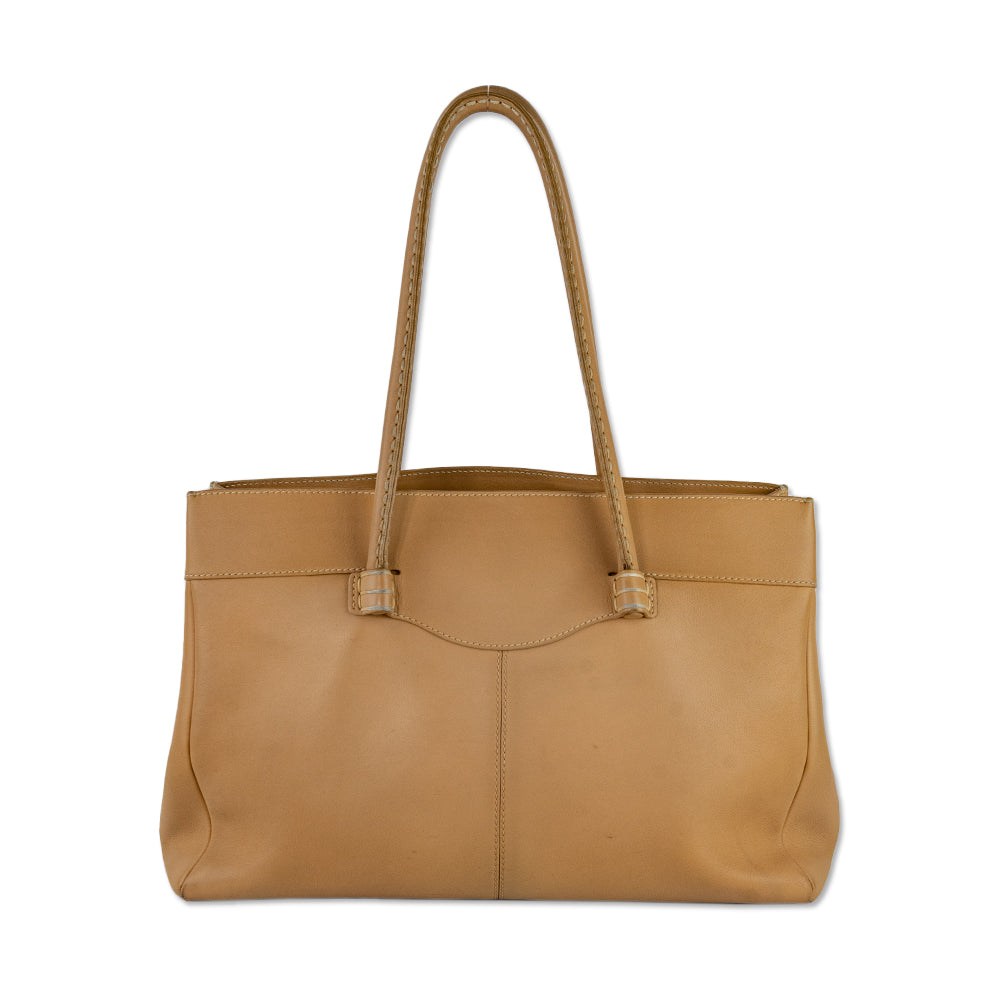 Tod's Medium Tan Leather Mocassino Tote