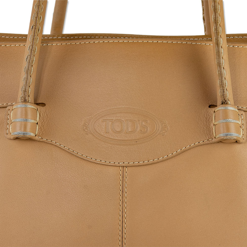 Tod's Medium Tan Leather Mocassino Tote