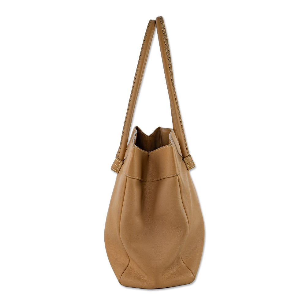 Tod's Medium Tan Leather Mocassino Tote