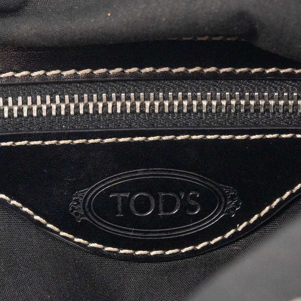 Tod's Nylon and Patent Leather Black Shoulder Bag