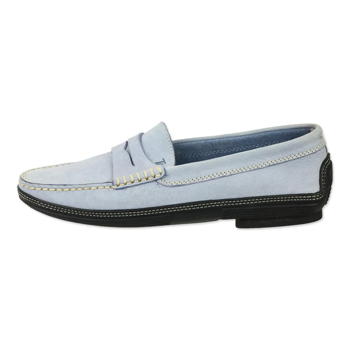 Tod's Periwinkle Nubuck Penny Driver