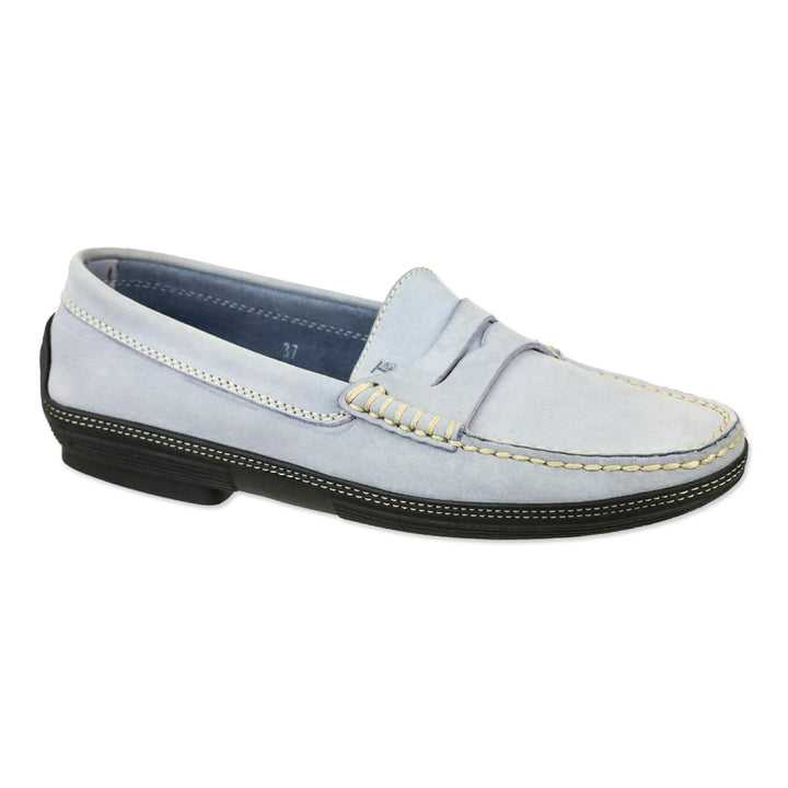 Tod's Periwinkle Nubuck Penny Driver
