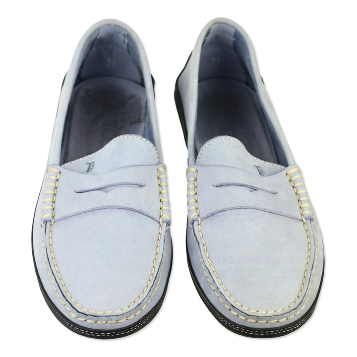 Tod's Periwinkle Nubuck Penny Driver