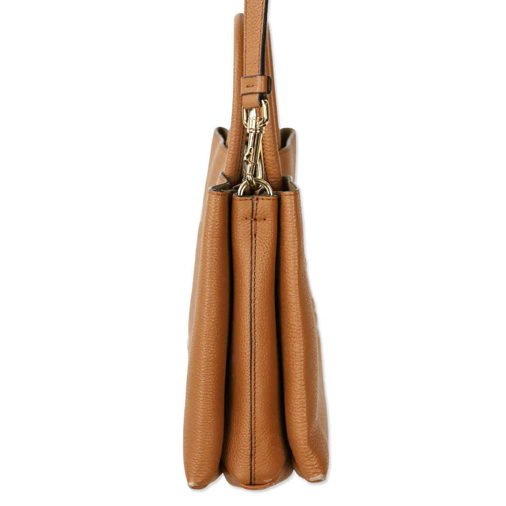 Tod's Small T Timeless Caramel Leather Tote Bag