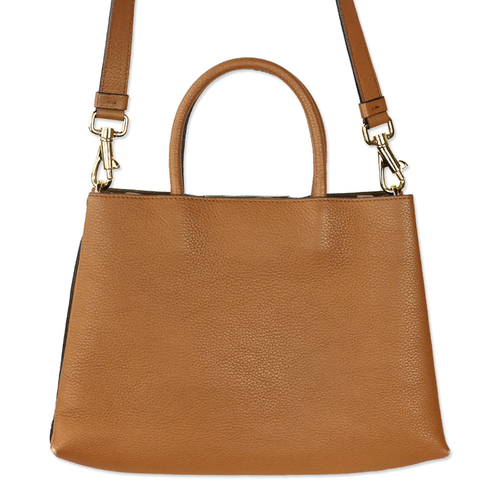 Tod's Small T Timeless Caramel Leather Tote Bag