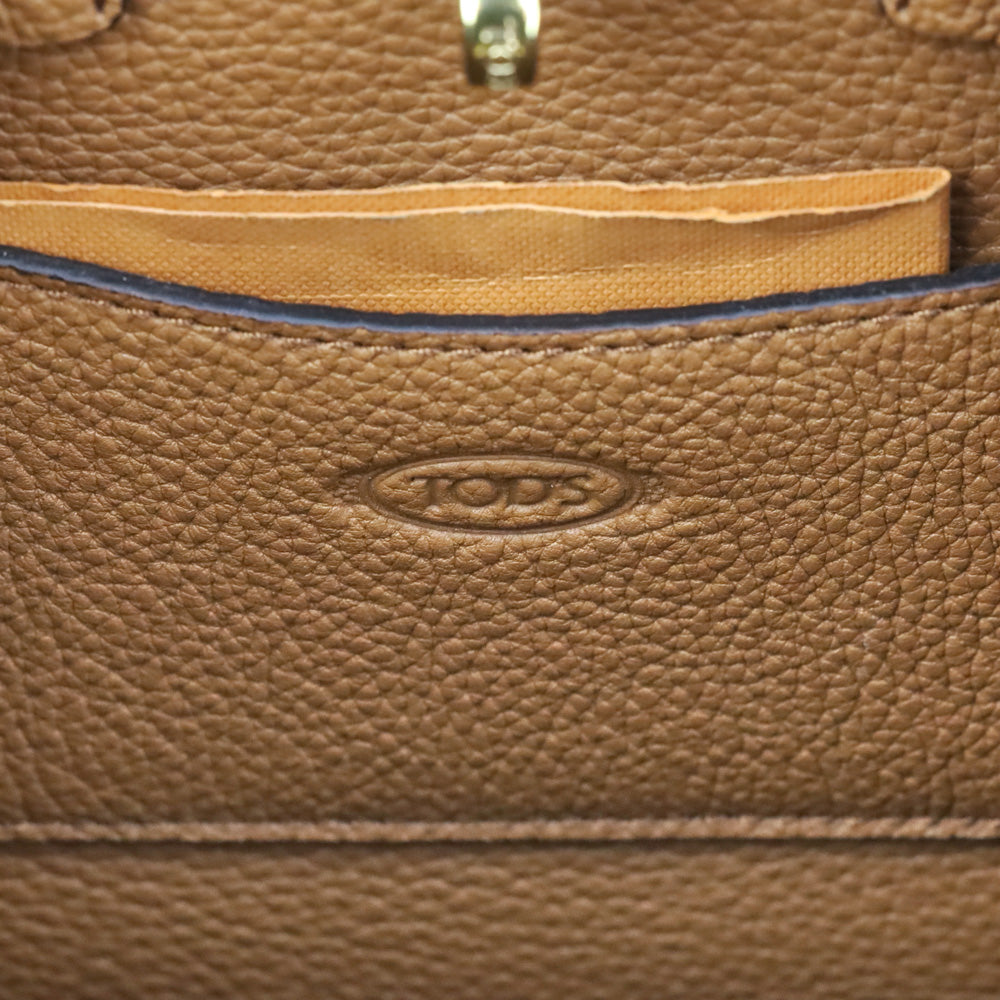 Tod's Small T Timeless Caramel Leather Tote Bag
