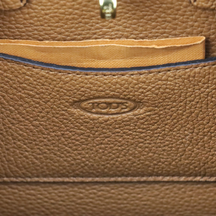 Tod's Small T Timeless Caramel Leather Tote Bag