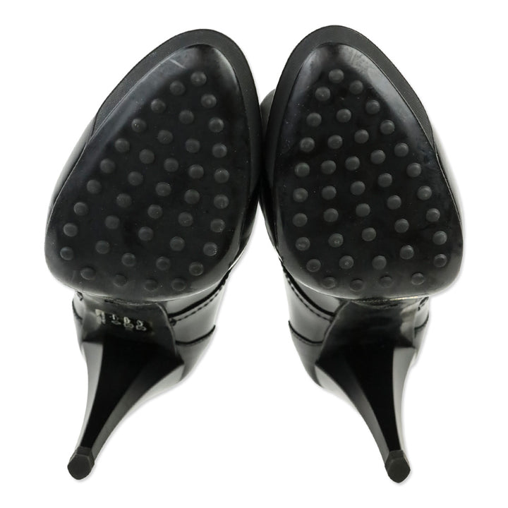 Tod's Vintage 100mm Black Leather Ankle Booties
