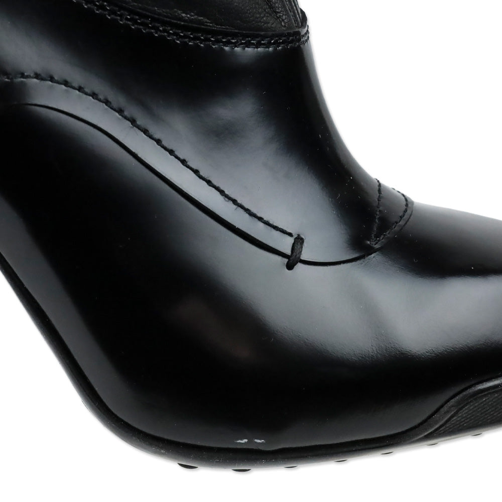 Tod's Vintage 100mm Black Leather Ankle Booties