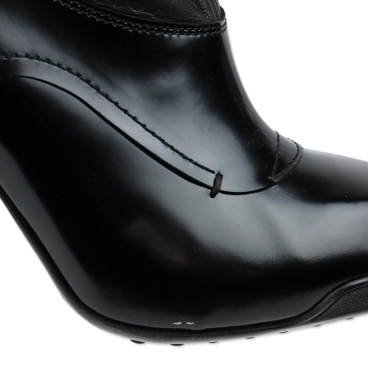 Tod's Vintage 100mm Black Leather Ankle Booties