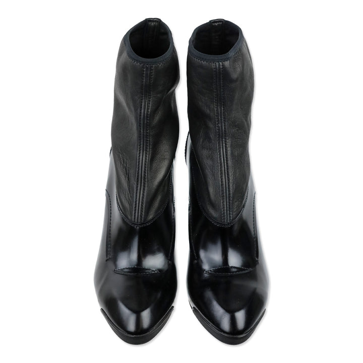 Tod's Vintage 100mm Black Leather Ankle Booties