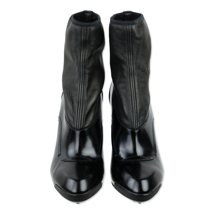 Tod's Vintage 100mm Black Leather Ankle Booties