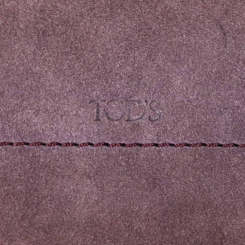 Tod's Purple Suede Studded Medium Wave Bag