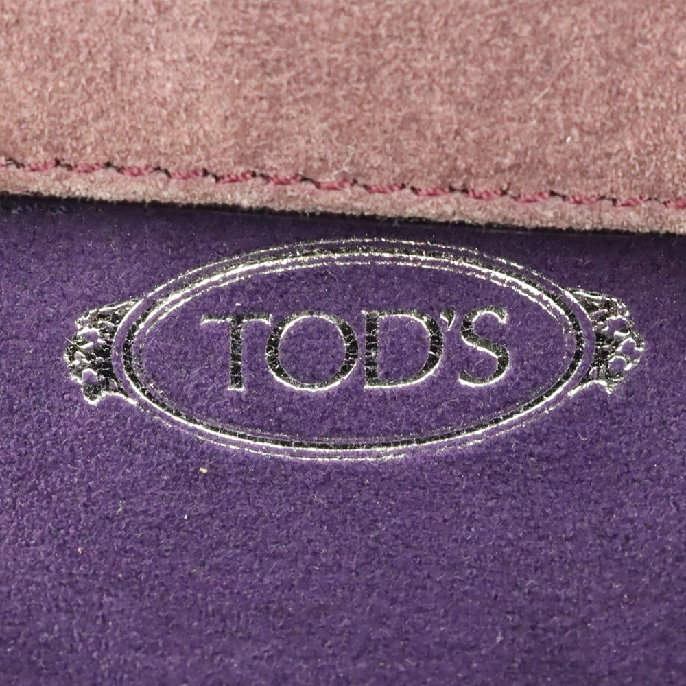 Tod's Purple Suede Studded Medium Wave Bag